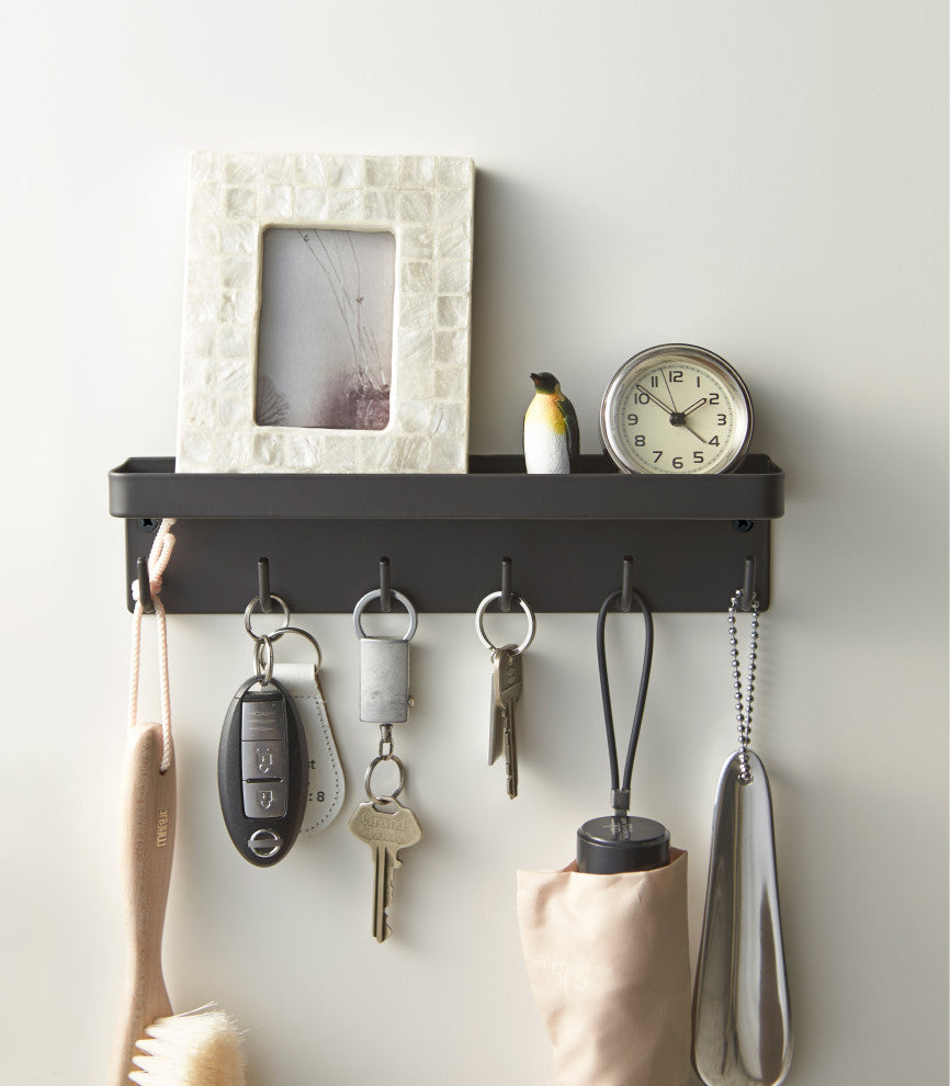 Smart Magnetic Key Rack W/ Tray, Black