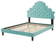 Tufted Platform Bed Frame, Full Size, Velvet, Blue, Modern Contemporary, Bedroom