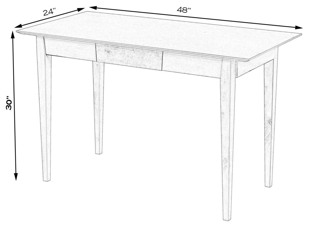 Caelynn 48" Natural Wood Shaker Writing Desk