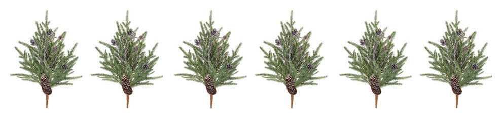 Pine and Cone Stem, Set of 6