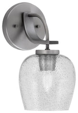 Cavella Wall Sconce, Graphite Finish, 6" Smoke Bubble Glass