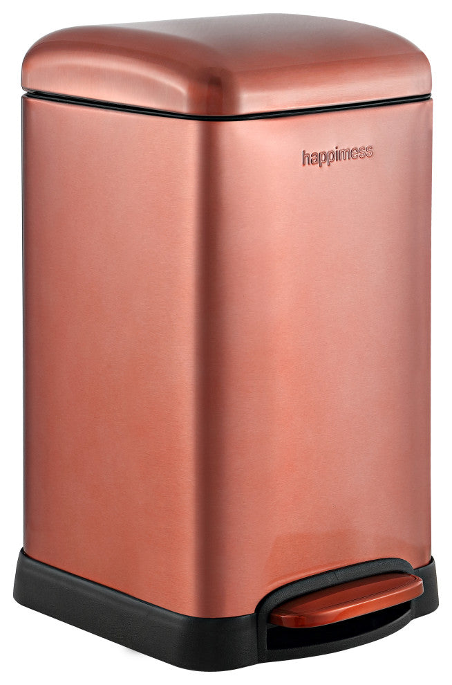 Betty Retro Mini 3.2-Gallon Step-Open Trash Can, Rose Gold