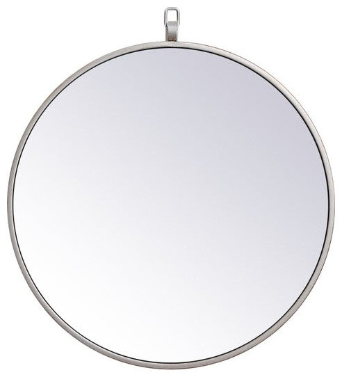 Elegant Decor MR4718S Metal Frame Round Mirror, Decorative Hook, 18"