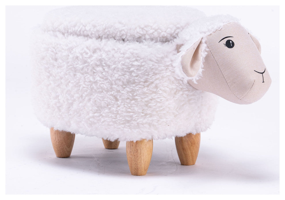 White Sheep Storage Ottoman