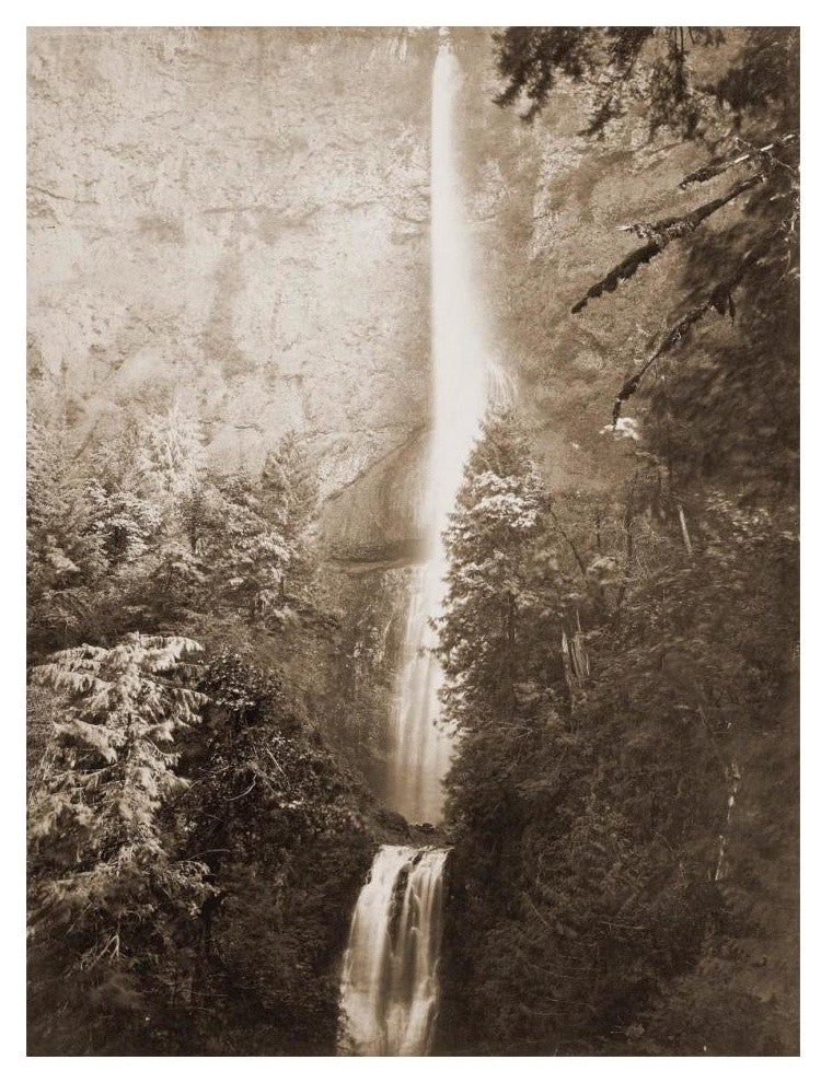 "Multnomah Falls, Columbia River, Oregon, 2500 feet., 1867" Paper Art, 14"x18"