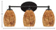 Capri 3-Light Bath Bar, Matte Black/Gold Fusion