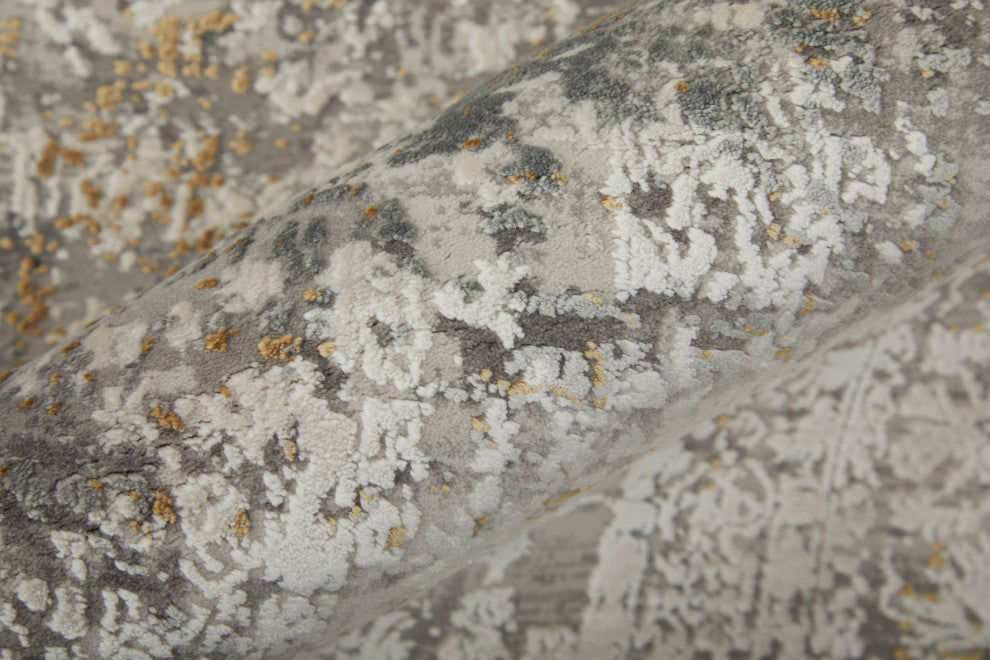 Weave & Wander Lindstra Gradient Watercolor Rug, Light Gray/Ivory, 7'9"x11'