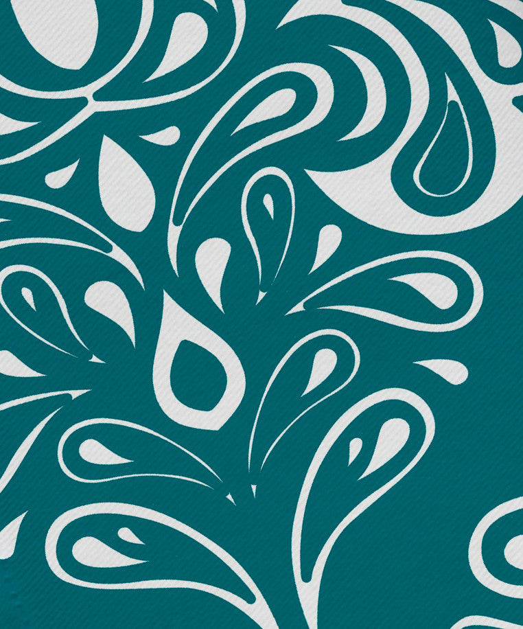 22"x22" Veranda, Geometric Print Napkin, Teal, Set of 4