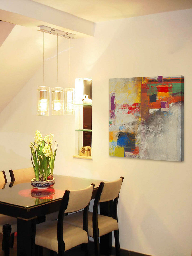"Liquid vs Image" Painting Print on Canvas