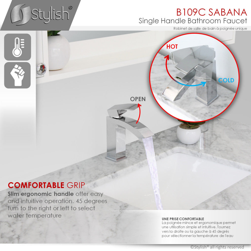 STYLISH Single Hole Bathroom Faucet, Polished Chrome