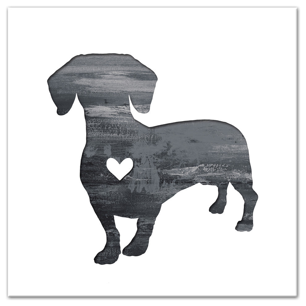 Designs Direct Creative Group Ink Silhouette Dachshund 24x24 Canvas Wall Art