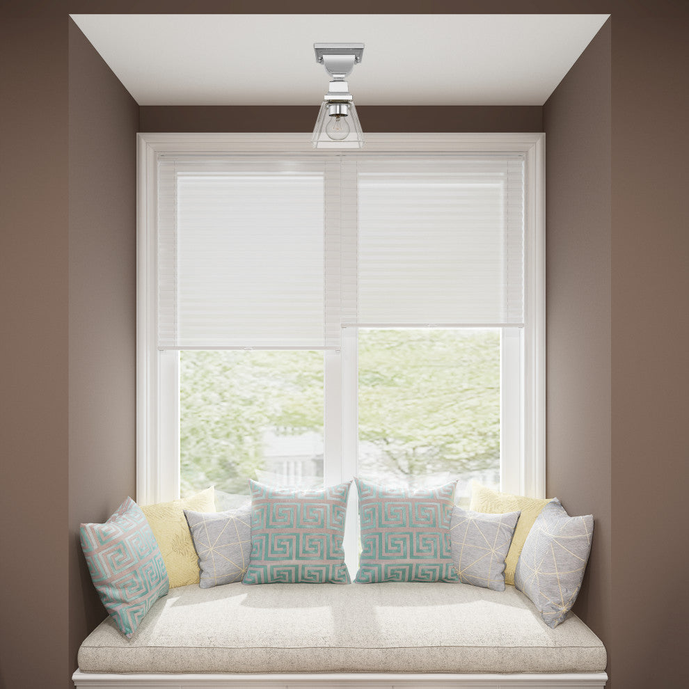 Livex Lighting Mission 1 Light Polished Chrome Semi-Flush