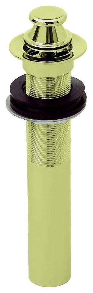 Lift and Turn Lavatory Drain, No Overflow Holes, Exposed, Polished Brass