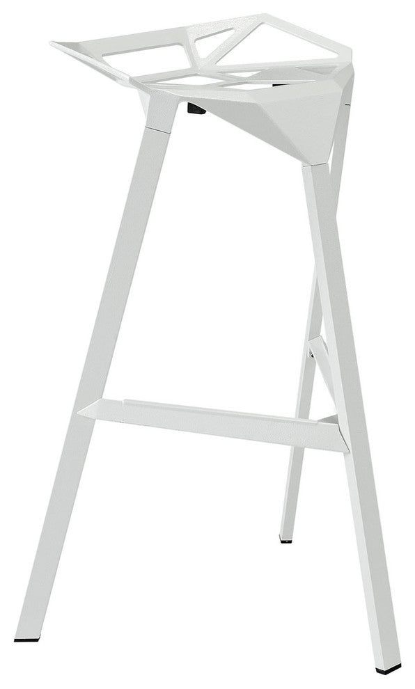 Modern White Launch Stacking Bar Stool
