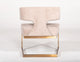 Modrest Calvo Modern Off-White Velvet and Brass Dining Chair