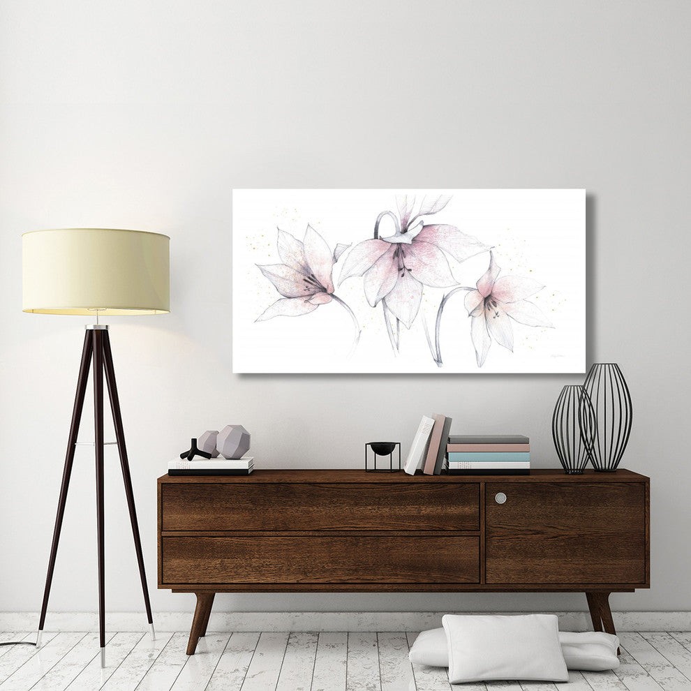 "Pink Graphite Floral Trio" Digital Paper Print by Avery Tillmon, 62"x32"