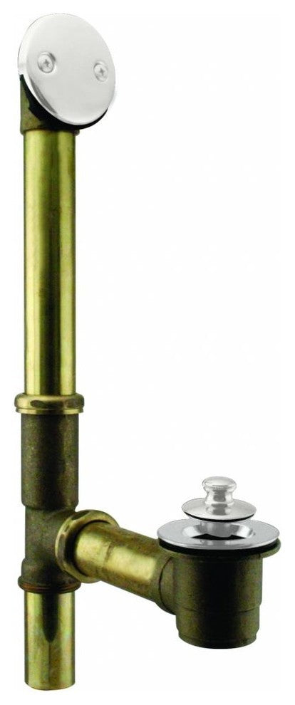 Twist & Close Bath Waste - 14" Make-Up, 17 Ga. Tubing In Satin Nickel, Powder Coated White
