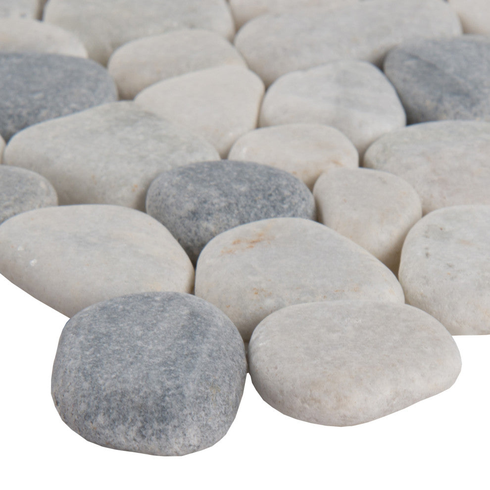 MSI THDW1-SH-PEB 11-7/16" x 11-7/16" Pebble Mosaic Sheet - - Black / White