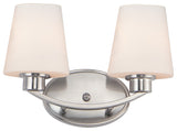 Maxim 11832SW Shelter 2 Light 13"W Bathroom Vanity Light - Satin Nickel