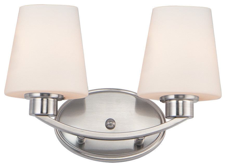 Maxim 11832SW Shelter 2 Light 13"W Bathroom Vanity Light - Satin Nickel