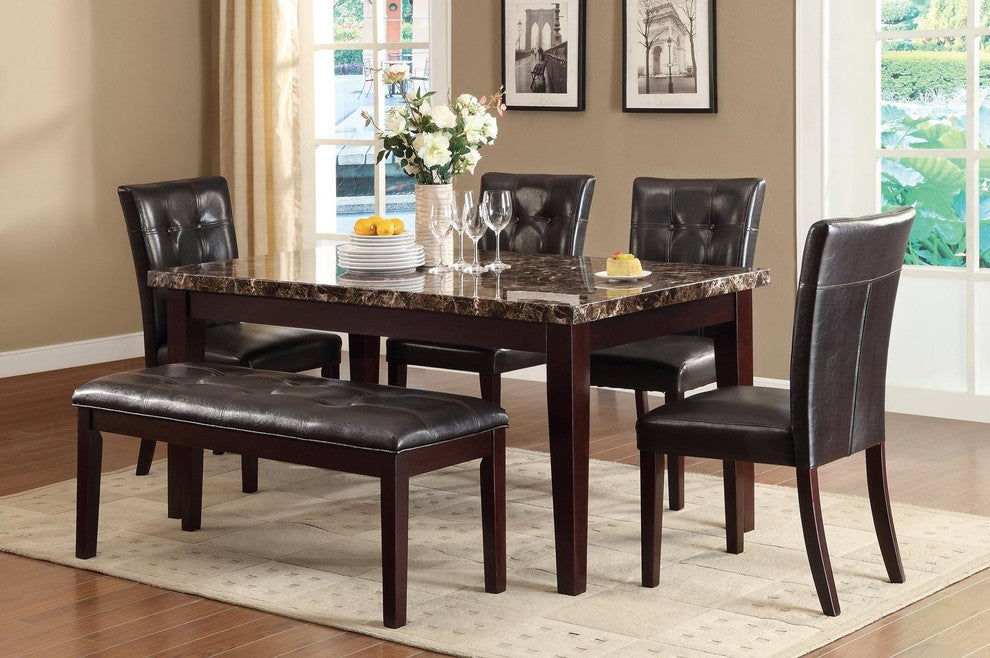 Tango 49" Dining Bench, Brown Leatherette