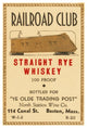 "Railroad Club Straight Rye Whiskey" Print by Vintage Booze Labels, 26"x38"