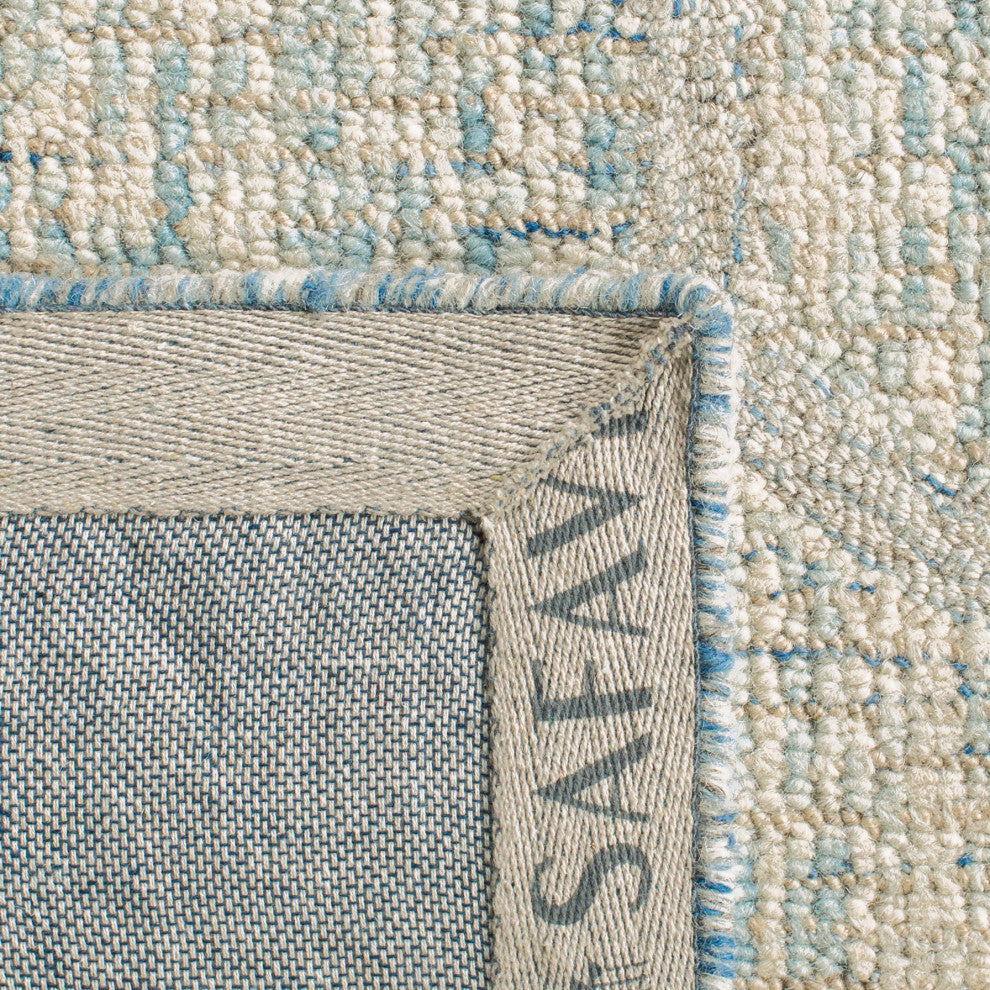 Safavieh Couture Abstract Collection, ABT474 Rug, Ivory/Light Blue, 2'3"x12'