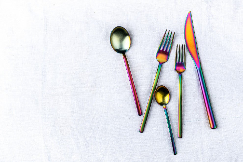 Due Flatware Set, Ice Rainbow, 5 Pcs.