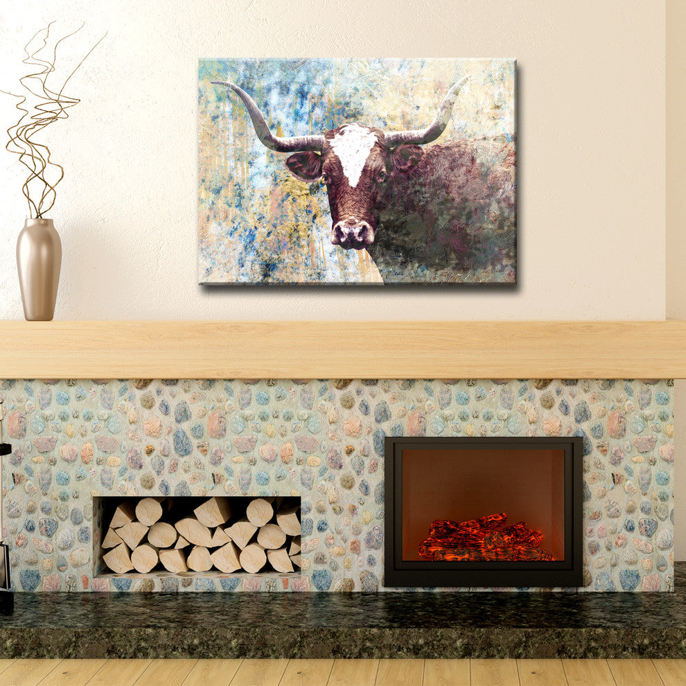 Ready2HangArt 'Long Horns' Gallery Wrapped Canvas Art, 30 in.