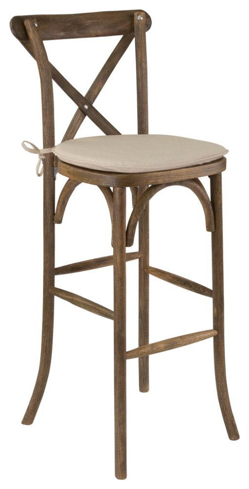 Saturn Contemporary 30 Bar Height Barstool in Brushed Stainless Steel...