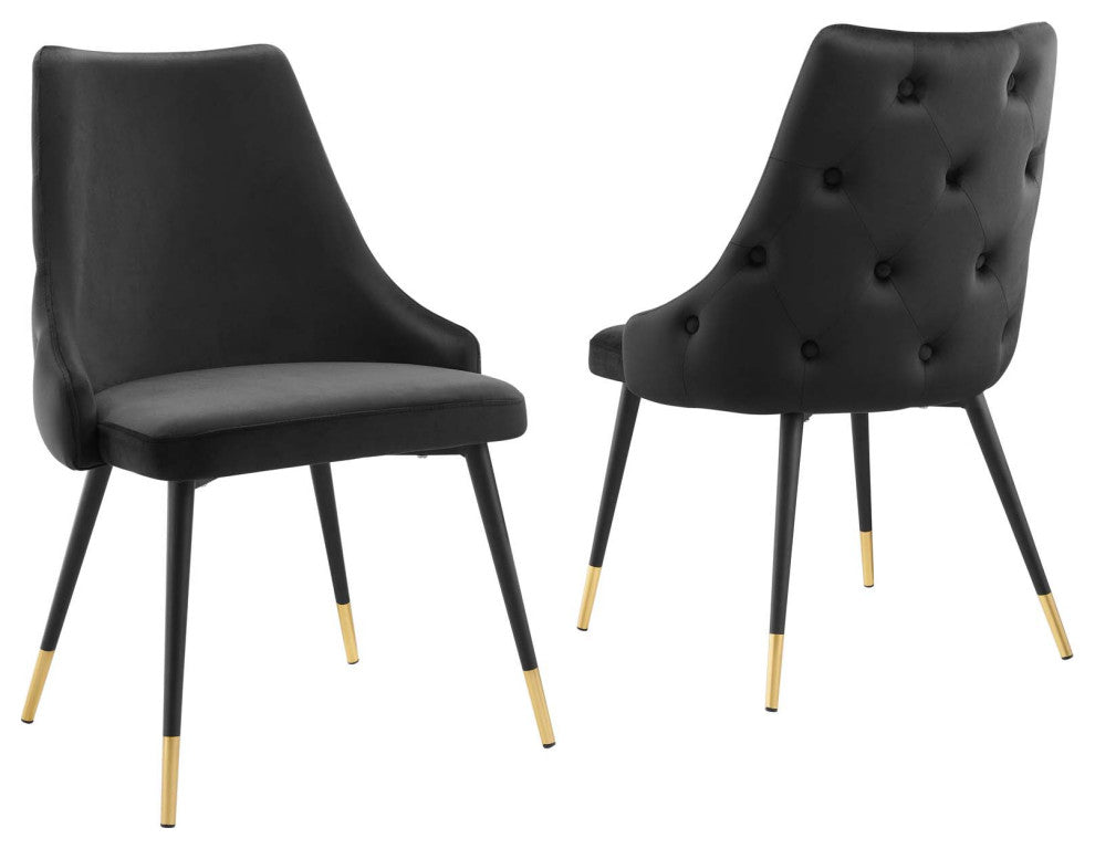 Adorn Dining Side Chair Performance Velvet Set of 2-Black