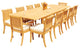 13-Piece Outdoor Teak Dining Set: 117" Extension Rectangle Table, 12 Giva Chairs