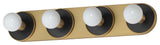 Maxim 26094/BUL Hollywood 4 Light 27"W LED Vanity Light - Black / Natural Aged