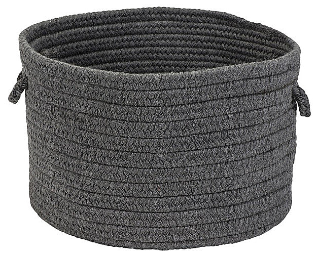 Colonial Mills Basket Sunbrella Solid Granite Round