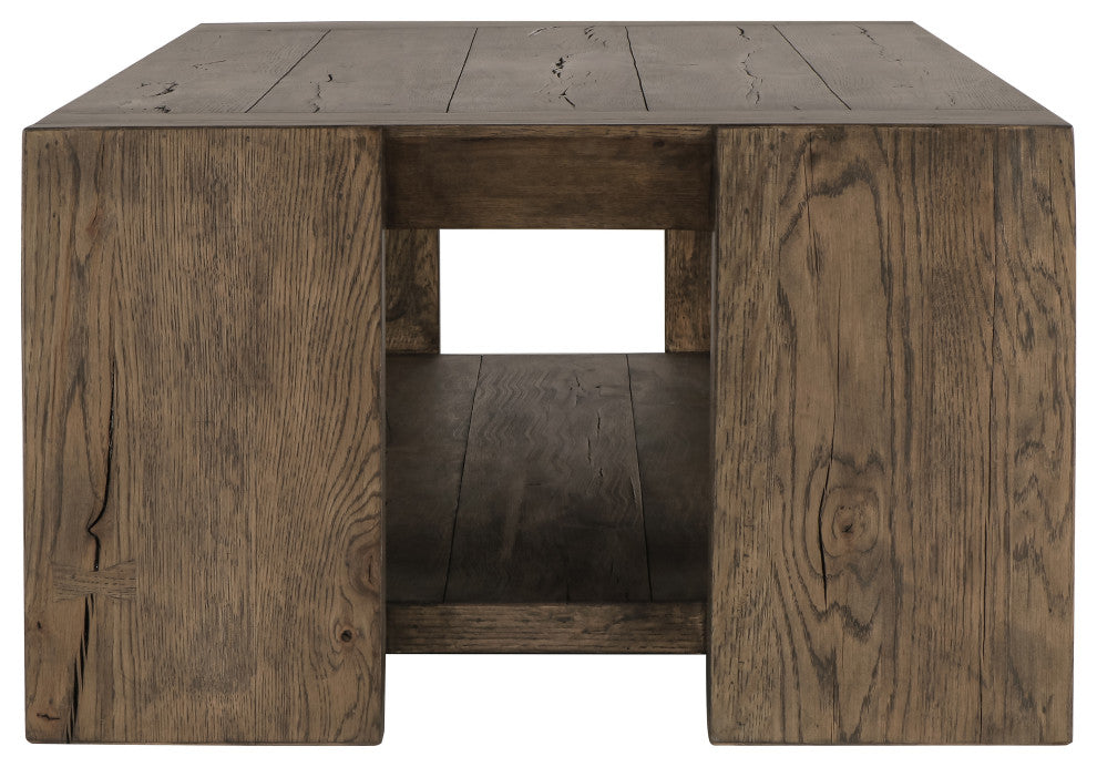 Troy Oak Coffee Table, Antique Brown