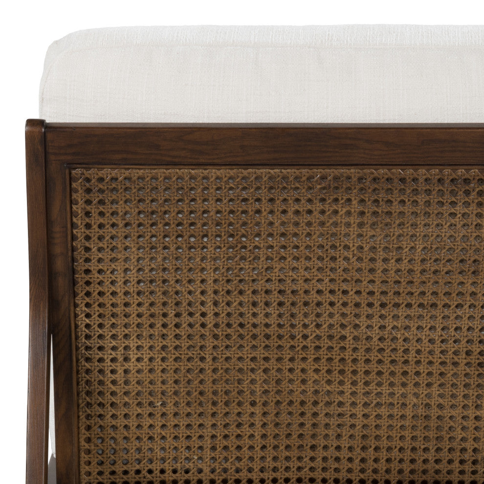 Metro Carmelo Upholstered Accent Chair, Walnut/Cream Genuine Leather