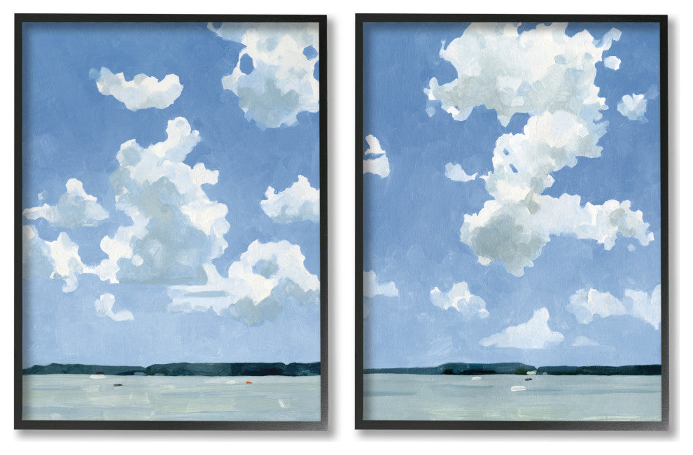 Bright Cloudy Sky Lake Water Landscape Summer Day,24 x 30