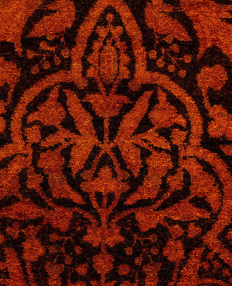 Overdyed One-of-a-Kind Hand-Knotted Area Rug Orange, 6' 4" x 9' 6"