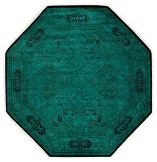 Fine Vibrance, One-of-a-Kind Hand-Knotted Area Rug Green, 6'1"x6'1"