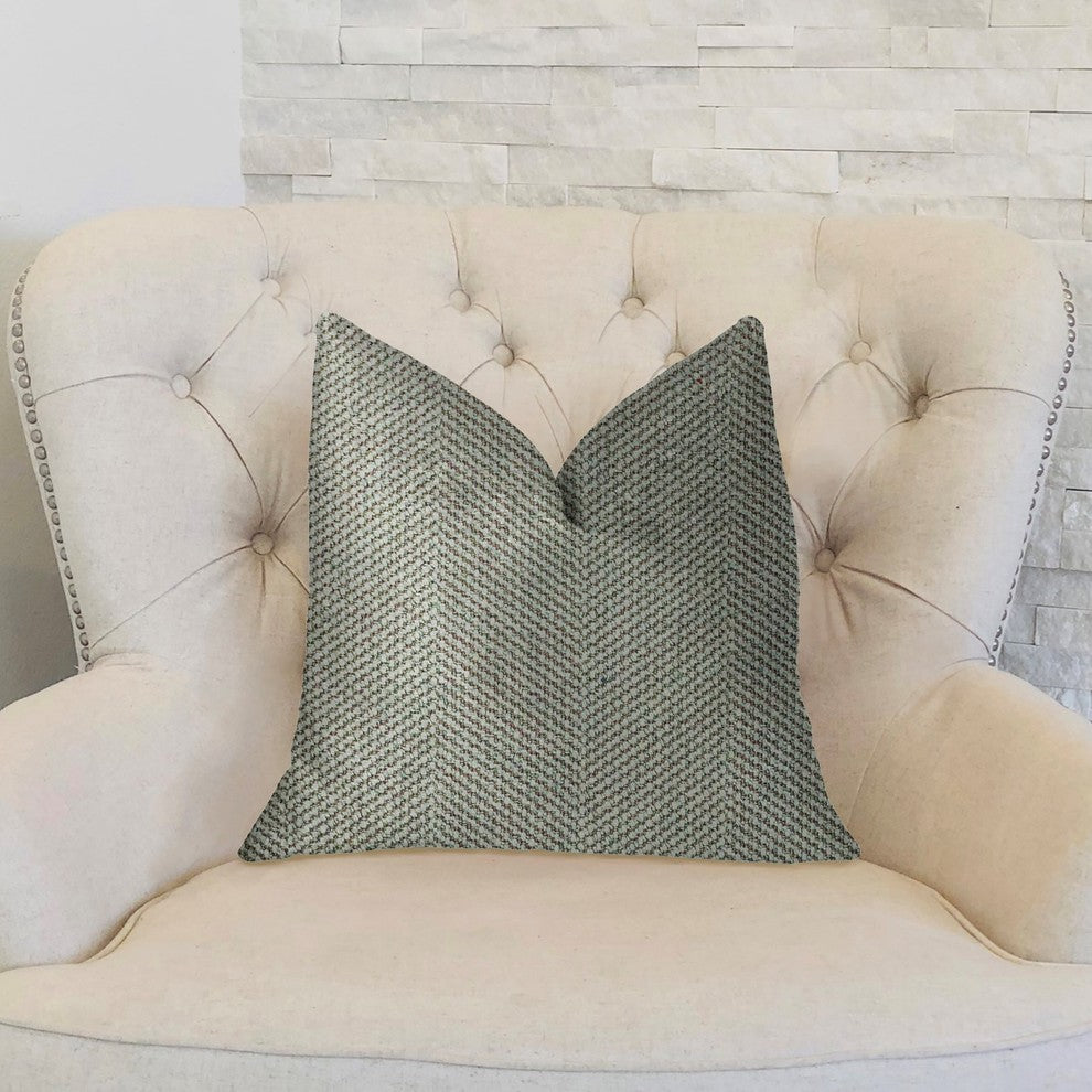 Jordyn Green and Gold Luxury Throw Pillow, 20"x30" Queen