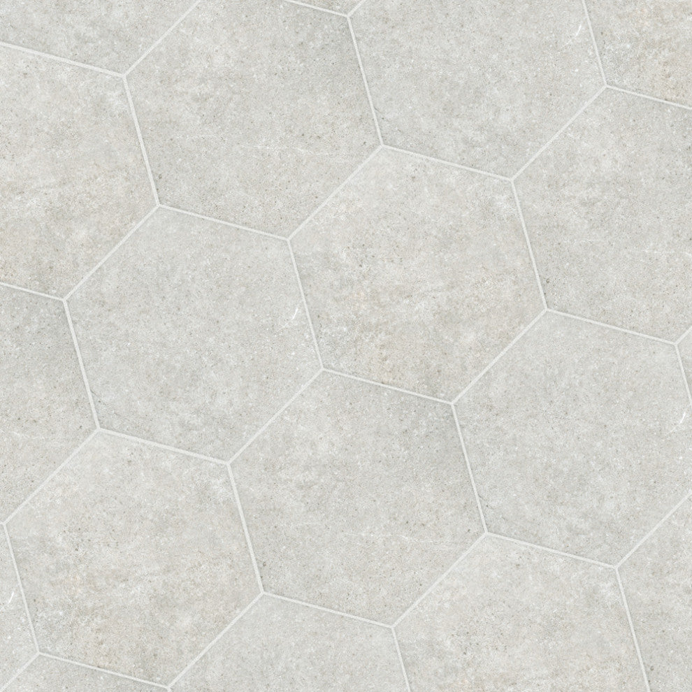 Traffic Hex Silver Porcelain Floor and Wall Tile