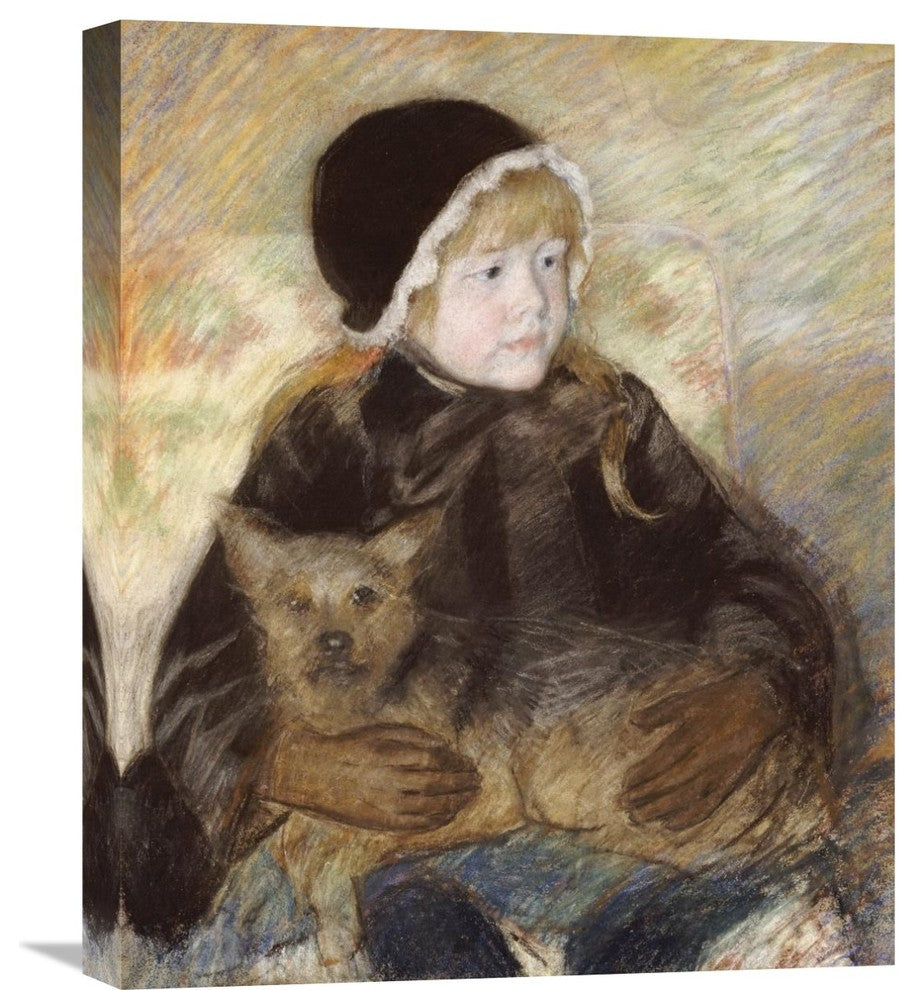 "Elsie Cassat Holding a Big Dog" Canvas Giclee by Mary Cassatt, 18"x22"