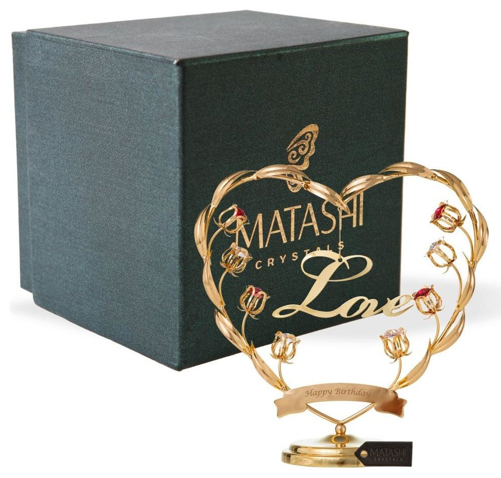 24k Gold Plated Happy Birthday Table Top Ornament