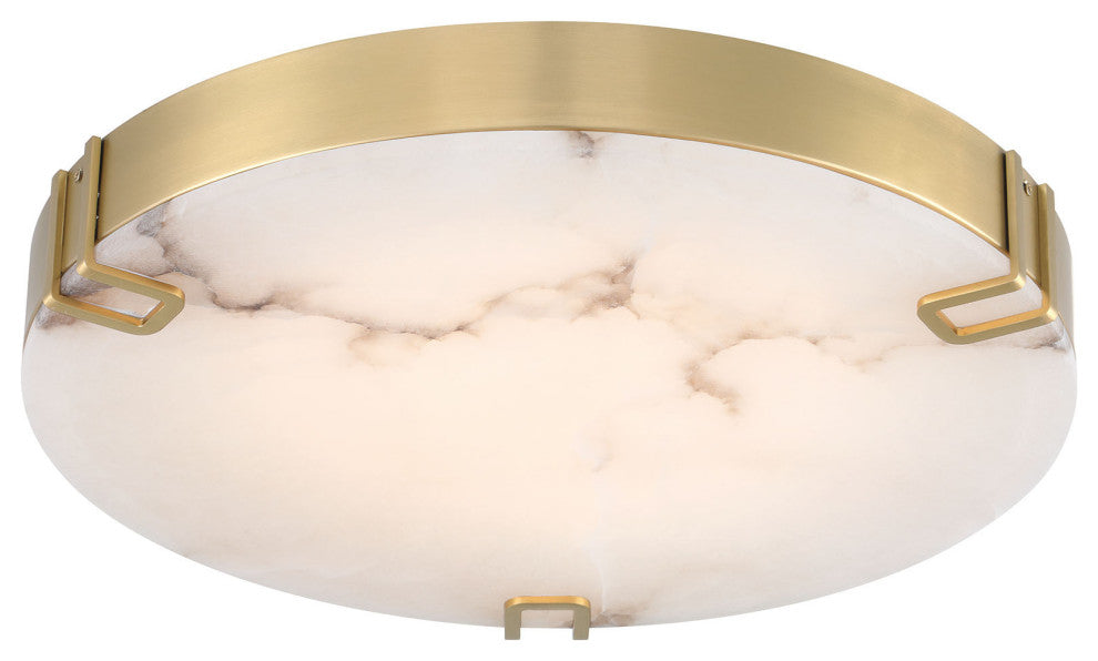 Noga, Flush Mount , 22", Gold, Alabaster