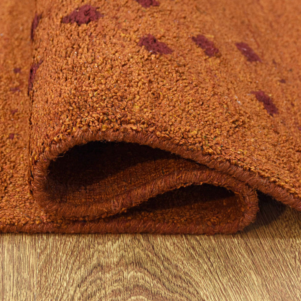 HAND KNOTTED LOOM SILK ECO-FRIENDLY AREA RUGS -8'x8',Square,Orange,Contemporary