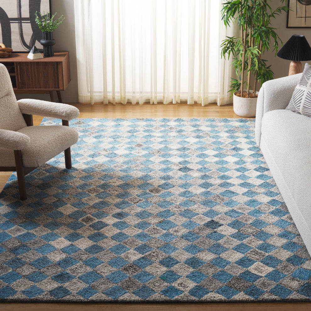 Safavieh Couture Abstract Collection, ABT626 Rug, Grey/Blue, 9'x12'
