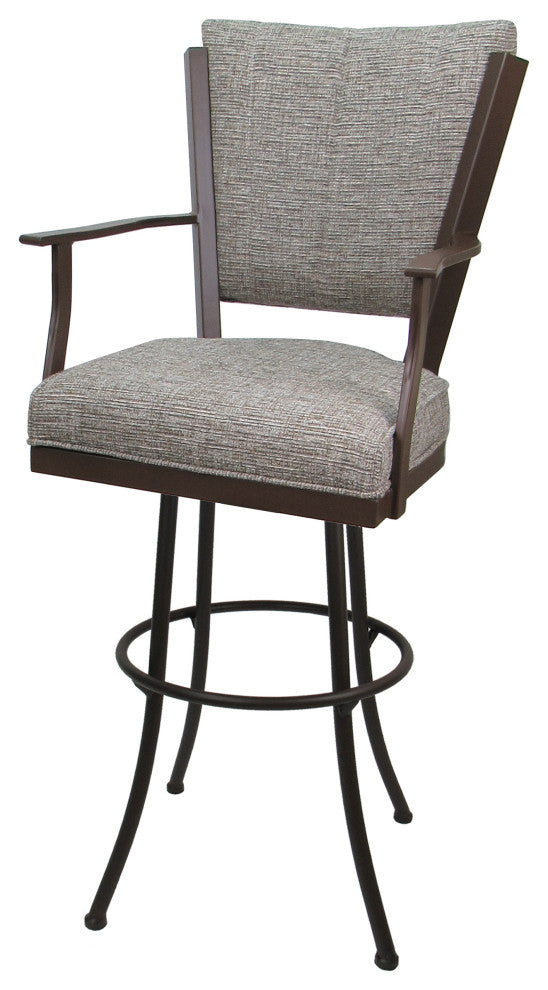 Montana Extra Tall 34", 35" Metal Bar Stool Noam Base, Jetty June Brown, 34"