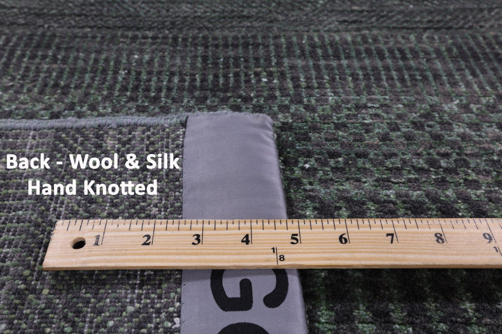 5' 11" X 8' 11" Savannah Grass Handmade Wool and Silk Rug Q11936