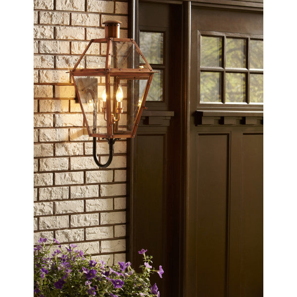 Quoizel RO8414AC Four Light Outdoor Wall Lantern Rue De Royal Aged Copper