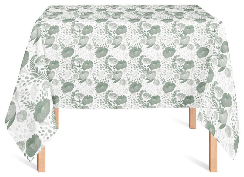 Simple Floral Gray 2 58x58 Tablecloth
